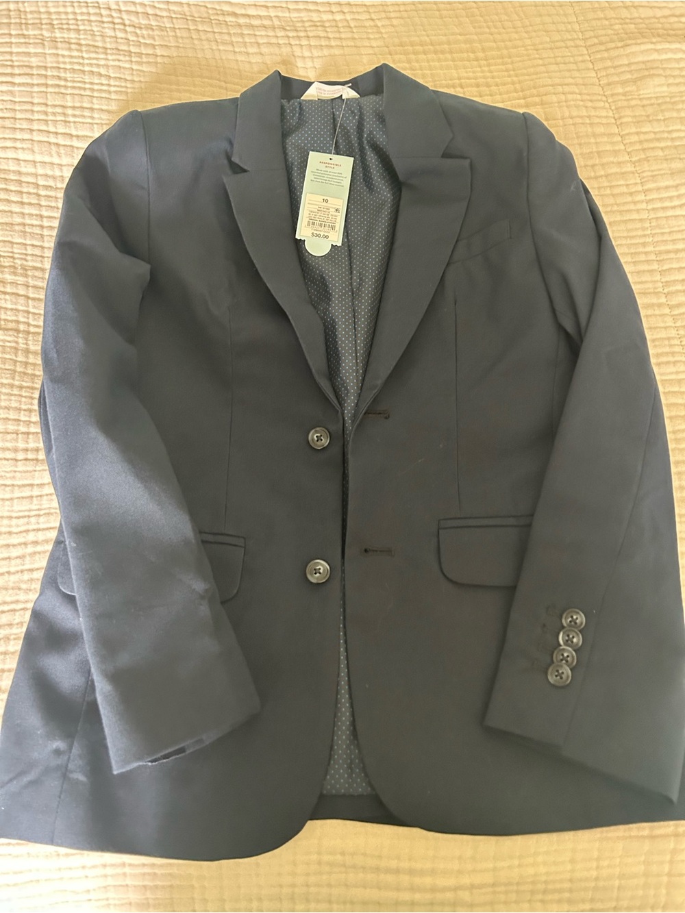 NWT Black Boys 10 Cat & Jack Navy Blue Tailored Blazer